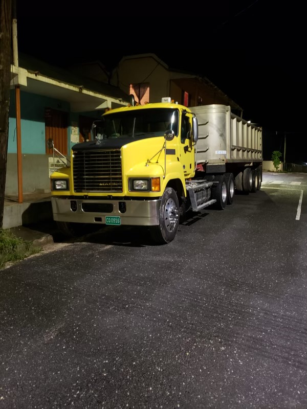 Truck and trailer on a night haul